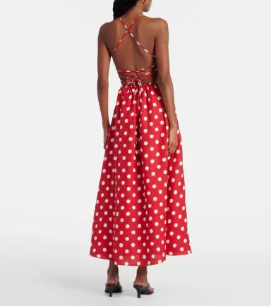 Posse Lori polka-dot linen maxi dress | Thumbnail 2