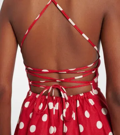 Posse Lori polka-dot linen maxi dress | Thumbnail 3