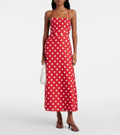 Posse Lori polka-dot linen maxi dress | Thumbnail 4