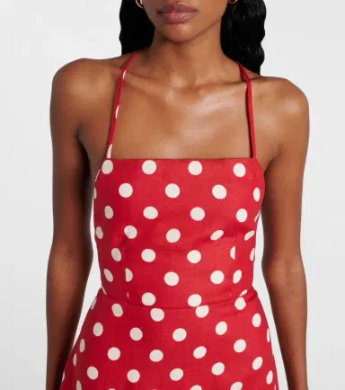 Posse Lori polka-dot linen maxi dress | Thumbnail 5