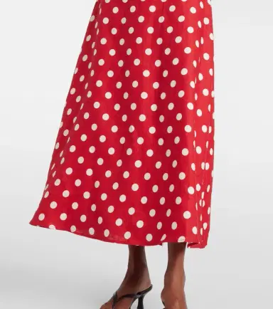 Posse Lori polka-dot linen maxi dress | Thumbnail 6