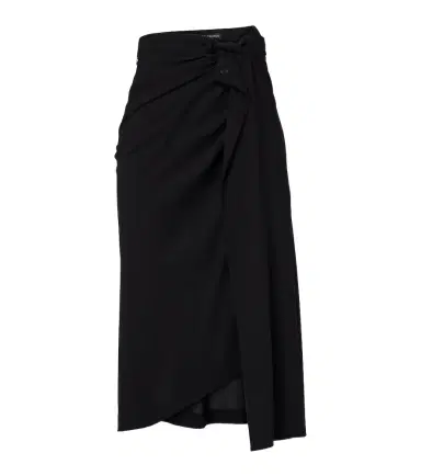 Balenciaga Draped gathered crêpe midi skirt | Thumbnail 1 Balenciaga Draped gathered crêpe midi skirt | Thumbnail 1