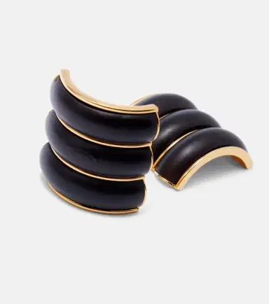 Alaïa Alaïa Bumper wooden clip-on earrings | Thumbnail 3