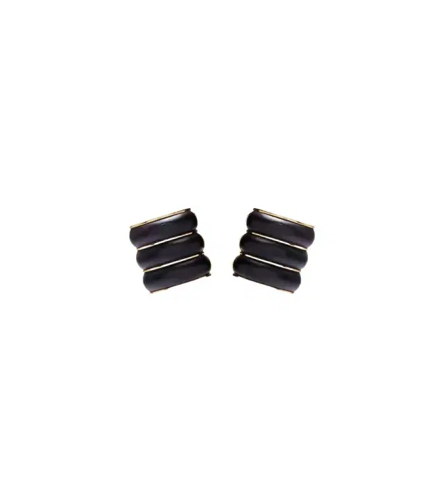Alaia Alaïa Bumper wooden clip-on earrings