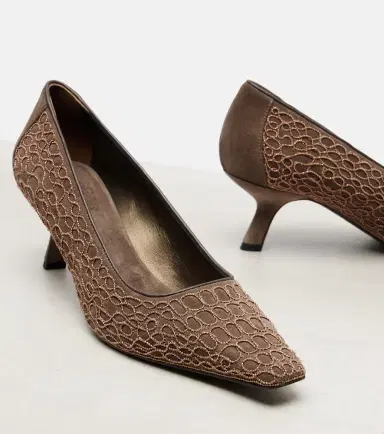 Brunello Cucinelli Embellished suede pumps | Thumbnail 4