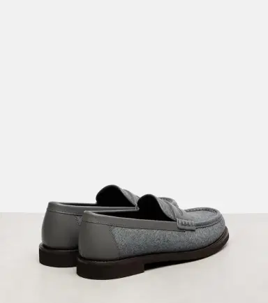 Brunello Cucinelli Monili leather-trimmed loafers | Thumbnail 2