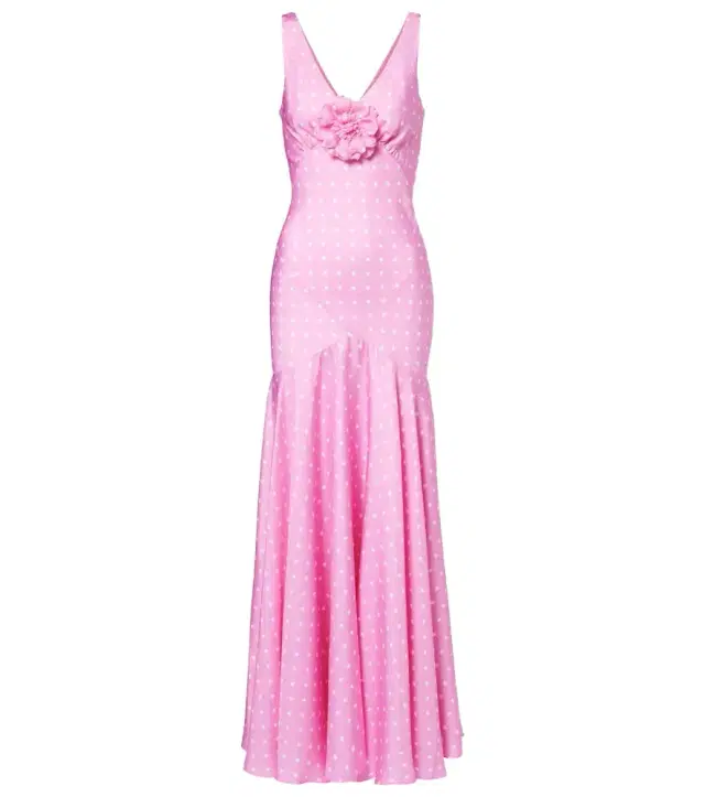 Rodarte Floral-appliqué silk twill gown
