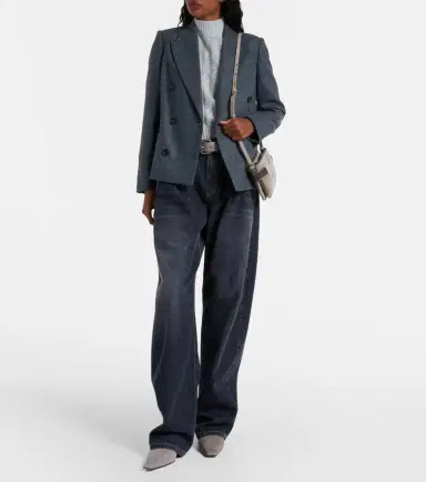 Brunello Cucinelli Monili croc-effect suede knee-high boots | Thumbnail 5