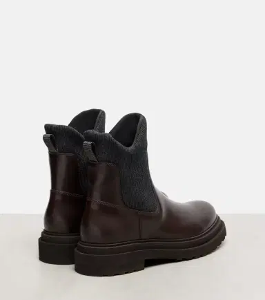 Brunello Cucinelli Leather sock boots | Thumbnail 2