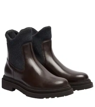 Brunello Cucinelli Leather sock boots | Thumbnail 1