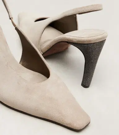 Brunello Cucinelli 80 Monili suede slingback pumps | Thumbnail 4