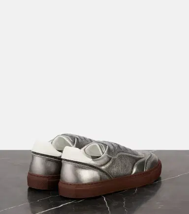 Brunello Cucinelli Metallic leather sneakers | Thumbnail 3