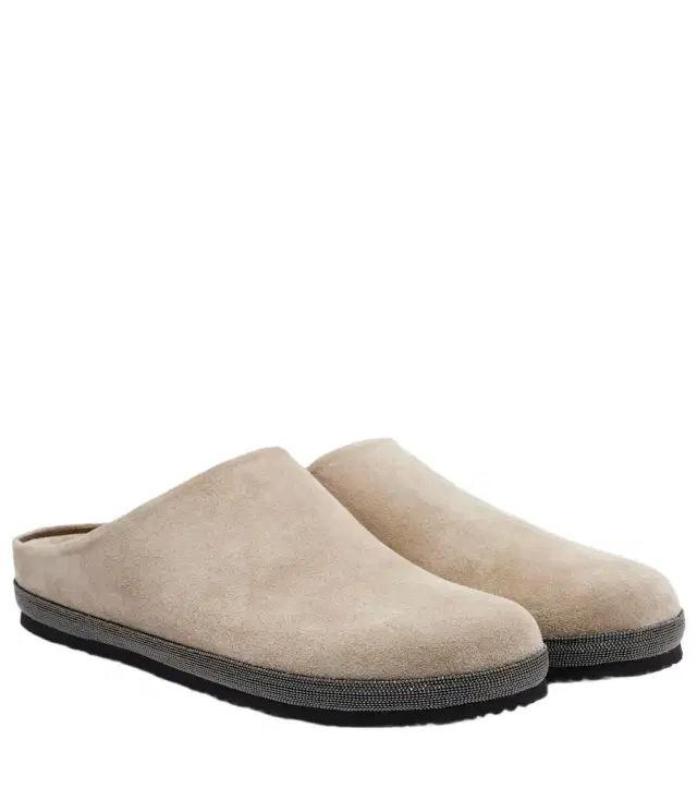Brunello Cucinelli Monili suede clogs