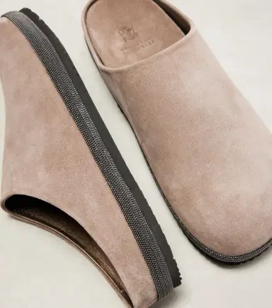 Brunello Cucinelli Monili suede clogs | Thumbnail 3
