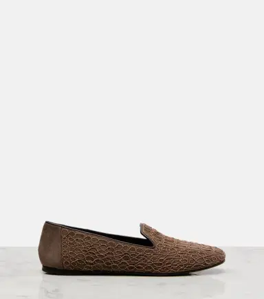 Brunello Cucinelli Embellished suede loafers | Thumbnail 3
