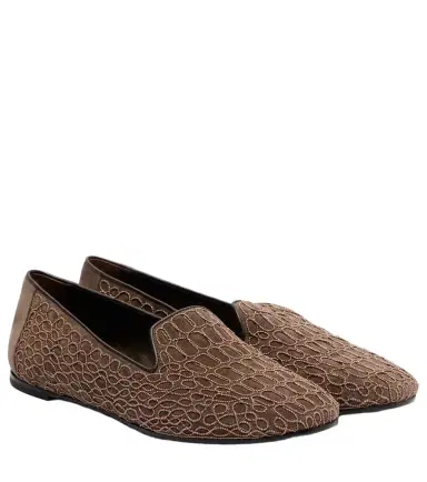 Brunello Cucinelli Embellished suede loafers | Thumbnail 1