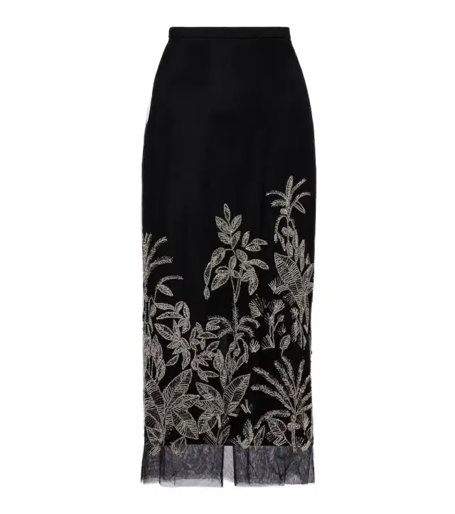 Costarellos Leyla beaded tulle midi skirt