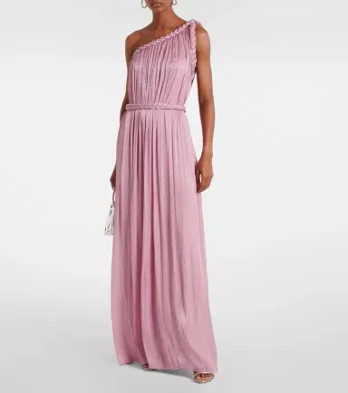 Costarellos Isilda lamé georgette gown | Thumbnail 4