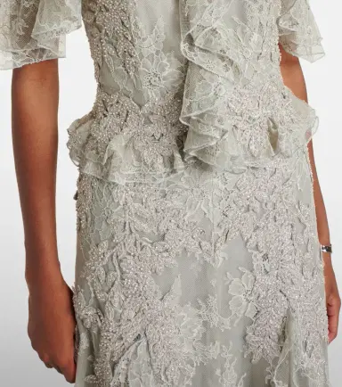 Costarellos Rhodine embellished halterneck lace gown | Thumbnail 3 Costarellos Rhodine embellished halterneck lace gown | Thumbnail 3