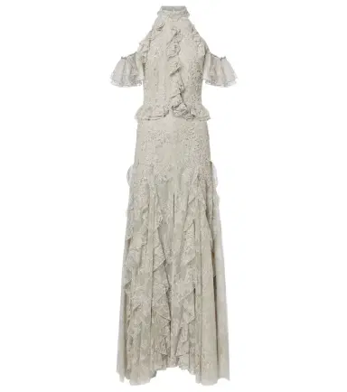 Costarellos Rhodine embellished halterneck lace gown | Thumbnail 1 Costarellos Rhodine embellished halterneck lace gown | Thumbnail 1