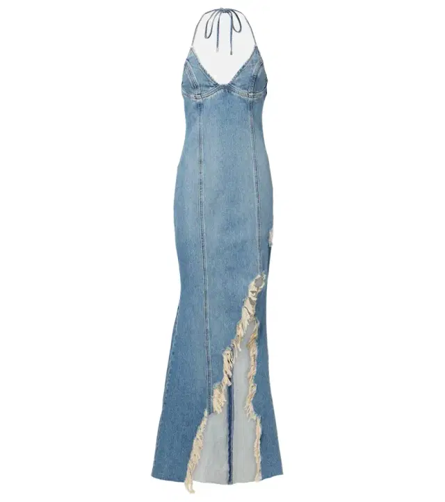 BLUMARINE Denim maxi dress