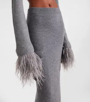BLUMARINE Cropped ribbed-knit wool cardigan | Thumbnail 4
