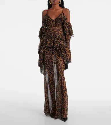 BLUMARINE Leopard-print draped silk top | Thumbnail 3 BLUMARINE Leopard-print draped silk top | Thumbnail 3