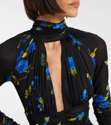 BLUMARINE Cutout floral jersey minidress | Thumbnail 3 BLUMARINE Cutout floral jersey minidress | Thumbnail 3