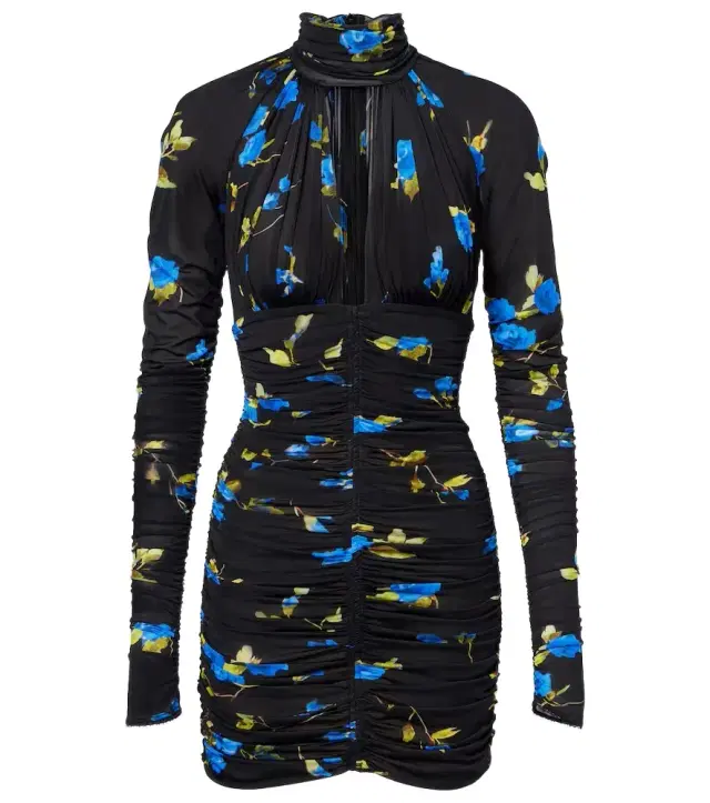 BLUMARINE Cutout floral jersey minidress