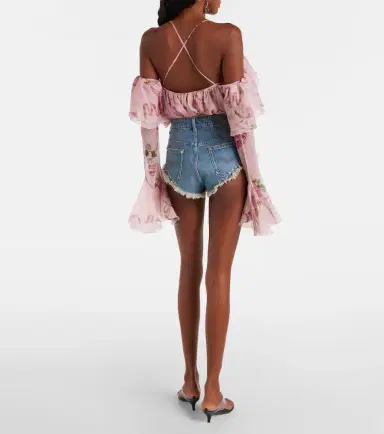 Blumarine Embellished denim shorts | Thumbnail 2 Blumarine Embellished denim shorts | Thumbnail 2