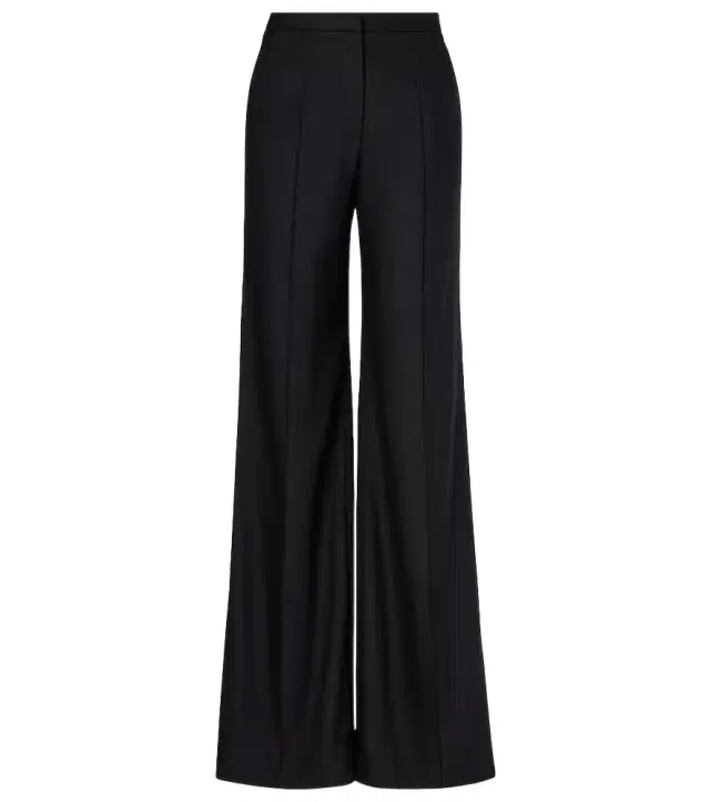 Costarellos Pleated wool-blend wide-leg pants
