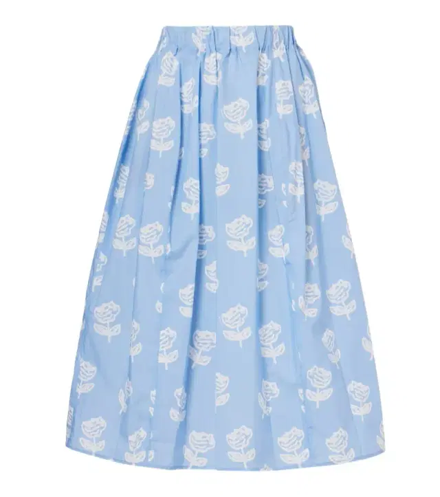 Marni Floral cotton poplin midi skirt