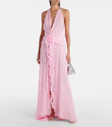 BLUMARINE Ruffled silk georgette maxi dress | Thumbnail 2 BLUMARINE Ruffled silk georgette maxi dress | Thumbnail 2