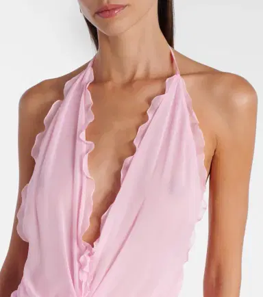 BLUMARINE Ruffled silk georgette maxi dress | Thumbnail 5 BLUMARINE Ruffled silk georgette maxi dress | Thumbnail 5