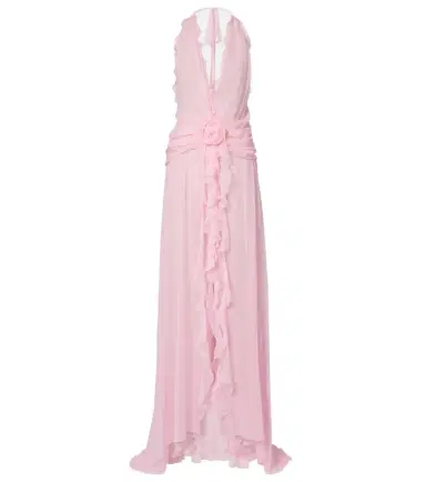 BLUMARINE Ruffled silk georgette maxi dress | Thumbnail 1 BLUMARINE Ruffled silk georgette maxi dress | Thumbnail 1
