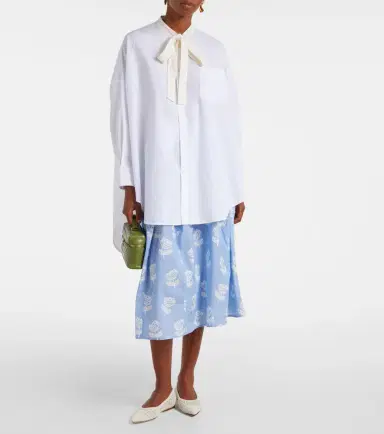 Marni Tie-neck cotton shirt dress | Thumbnail 2