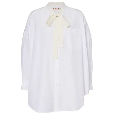 Marni Tie-neck cotton shirt dress | Thumbnail 1