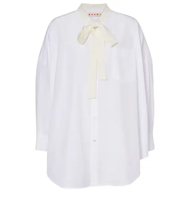 Marni Tie-neck cotton shirt dress