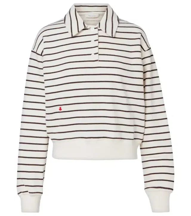 JW Anderson Cropped striped cotton polo sweater