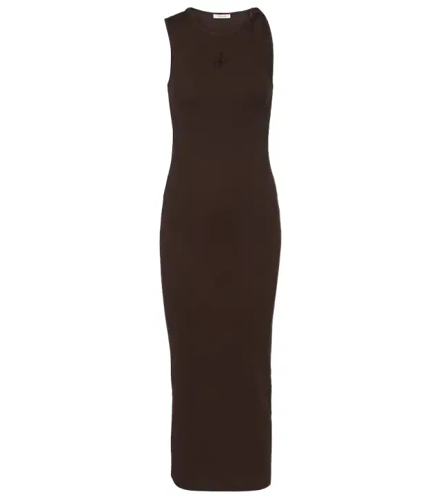 JW Anderson Embroidered cotton maxi dress