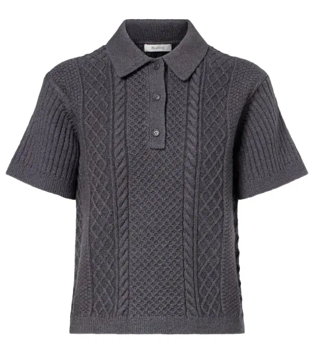 JW Anderson Cable-knit wool and cotton-blend polo shirt