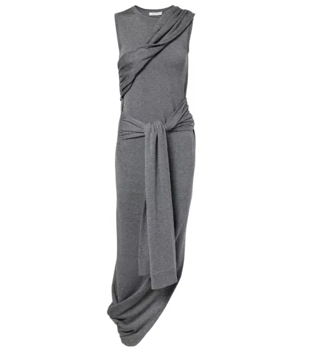 JW Anderson Knitted tie-detail asymmetric midi dress
