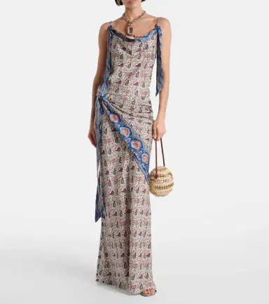 Rabanne Chain-detail paisley satin camisole | Thumbnail 2