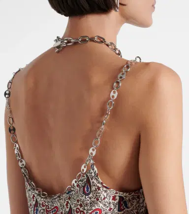 Rabanne Chain-detail paisley satin camisole | Thumbnail 3