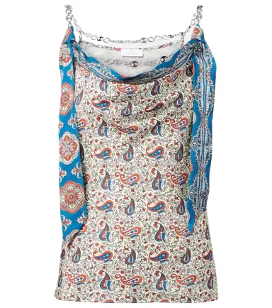 Rabanne Chain-detail paisley satin camisole | Thumbnail 1