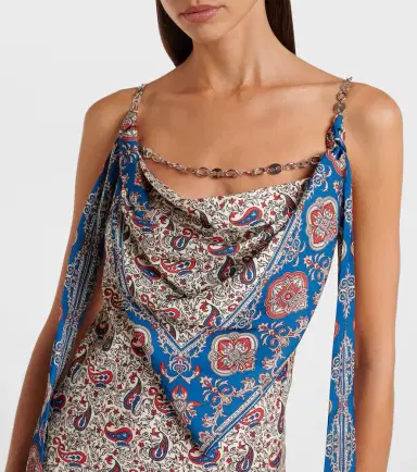 Rabanne Paisley scarf-detail satin slip dress | Thumbnail 2 Rabanne Paisley scarf-detail satin slip dress | Thumbnail 2