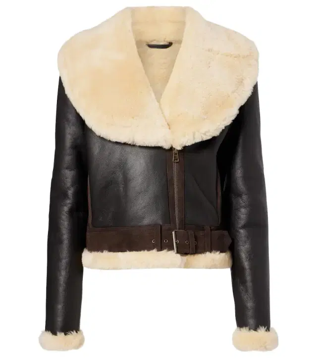 JW Anderson Shearling-trimmed leather jacket