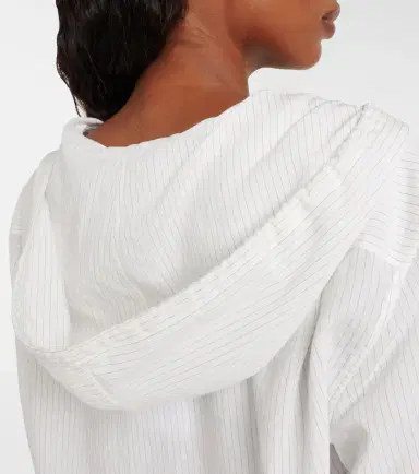 JW Anderson Pinstripe cropped hooded shirt | Thumbnail 4