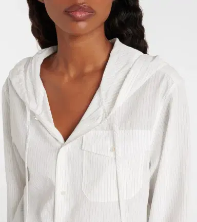 JW Anderson Pinstripe cropped hooded shirt | Thumbnail 5