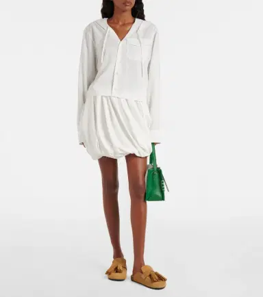 JW Anderson Pinstripe cropped hooded shirt | Thumbnail 7